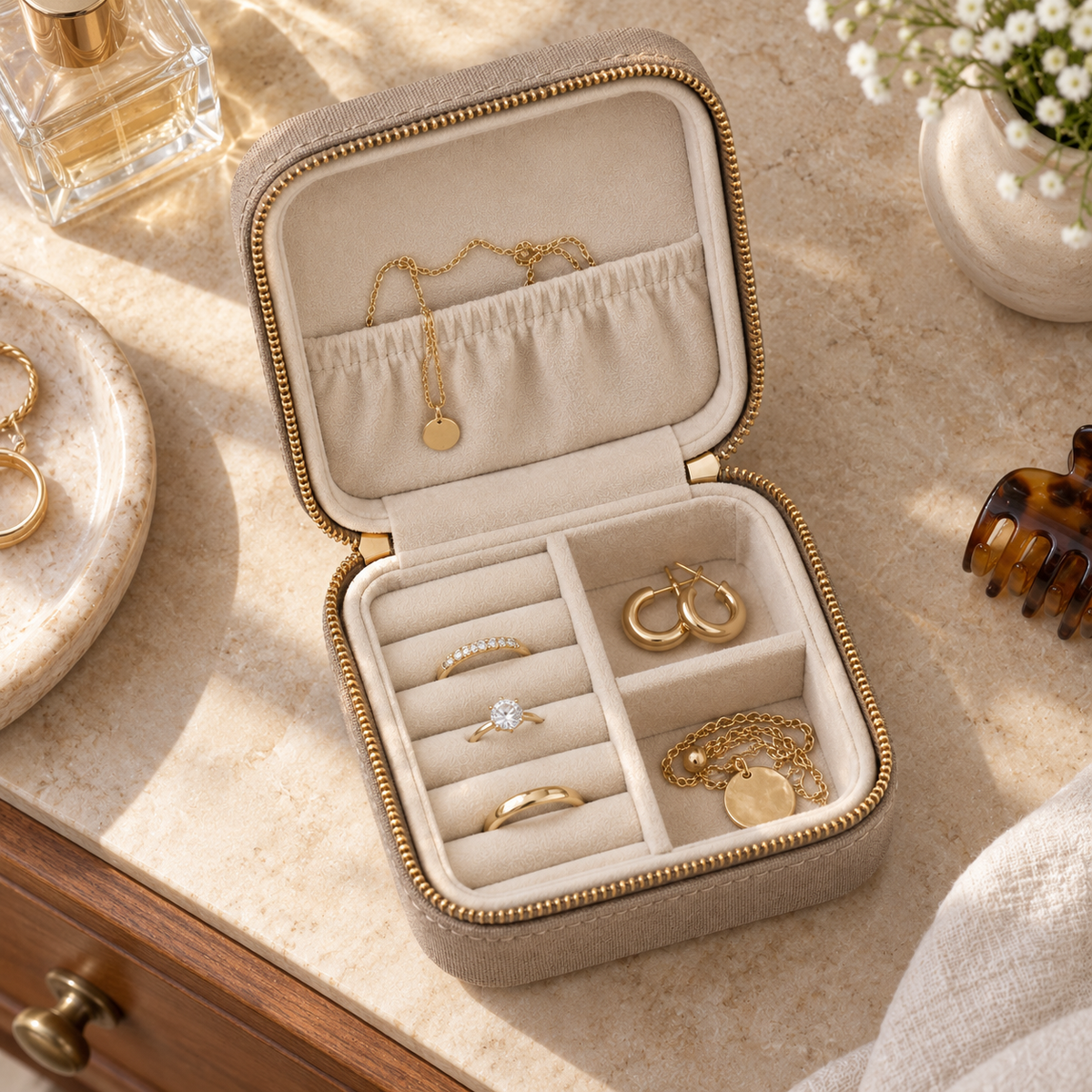 Compact Travel Jewelry Organizer