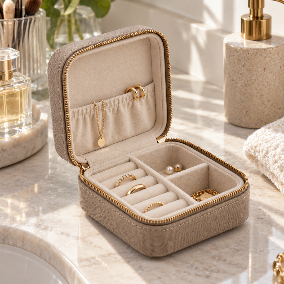 Compact Travel Jewelry Organizer